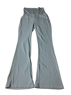 Hippie Rose Light Blue Waffle Knit Flare Lounge Pants - Small